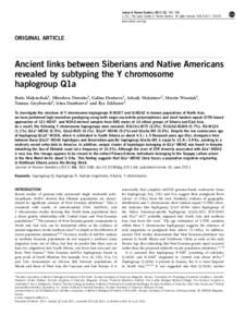 Ancient links between Siberians and Native Americans revealed by subtyping the Y chromosome haplogroup Q1a