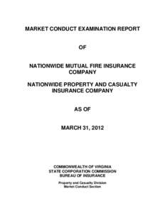MARKET CONDUCT EXAMINATION REPORT  OF NATIONWIDE MUTUAL FIRE INSURANCE COMPANY