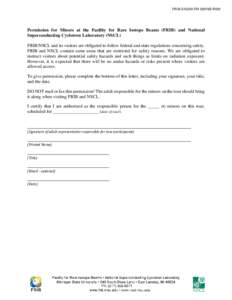 FRIB-NSCL Scientific User Disclosure Form