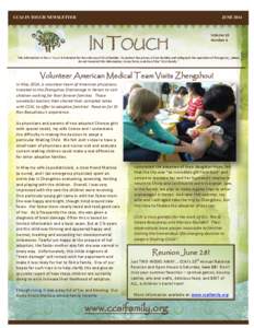 CCAI IN TOUCH NEWSLETTER  JUNE 2014 IN TOUCH