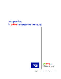 best practices in online conversational marketing digg.com  •