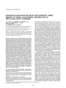 Nanostructure-initiator mass spectrometry (NIMS) imaging of brain cholesterol metabolites in Smith-Lemli-Opitz syndrome