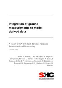  	
  	
   Integration of ground measurements to modelderived data