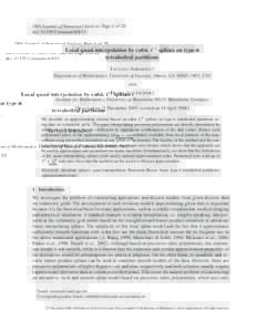 IMA Journal of Numerical Analysis Page 1 of 28 doi:imanum/drl014 Local quasi-interpolation by cubic C 1 splines on type-6 tetrahedral partitions TATYANA S OROKINA†