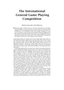 Game theory / Game artificial intelligence / Gaming / Decision theory / Combinatorial game theory / General game playing / Mathematics / Artificial intelligence / Game Description Language / GGP / Reykjavk University / Game tree