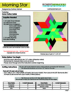 Morning Star cortneyheimerl.com Designed by Cortney Heimerl Featuring