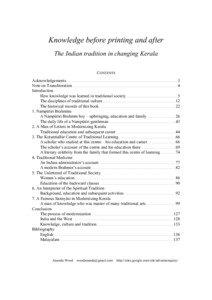 Knowledge before printing and after - The Indian tradition in changing Kerala