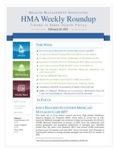 February 18, 2015  THIS WEEK HMA NEWS Edited by: