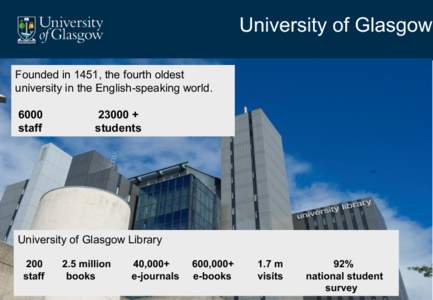 University of Glasgow Founded in 1451, the fourth oldest university in the English-speaking world[removed]staff