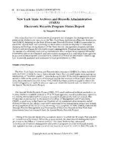 [removed]CASE STUDIES: STATE GOVERNMENTS New York State Archives and Records Administration (SARA)