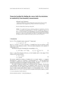 Inverse Problems–1052. Printed in the UK  PII: S0266Numerical method for finding the convex hull of an inclusion in conductivity from boundary measurements