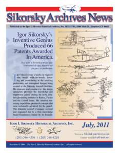 Igor Sikorsky’s Inventive Genius Produced 66 Patents Awarded In America.