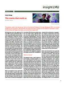 insightLMU Research insight LMU / Issue 1, 2014  Human Biology