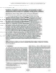 JOURNAL OF GEOPHYSICAL RESEARCH, VOL. 113, D05203, doi:2007JD008729, 2008  Sensitivity of modeled arctic mixed-phase stratocumulus to cloud condensation and ice nuclei over regionally varying surface conditions H