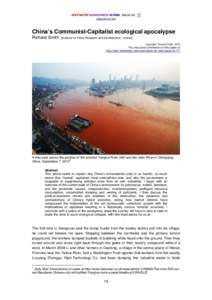 real-world economics review, issue no. 71 subscribe for free China’s Communist-Capitalist ecological apocalypse Richard Smith
