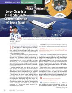 SPECIAL SECTION: ENTREPRENEURS  Leroy Chiao is a Rising Star in the Commercialization of Space Travel