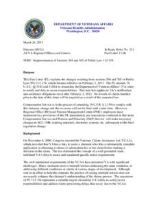 DEPARTMENT OF VETERANS AFFAIRS Veterans Benefits Administration Washington, D.CMarch 26, 2013 Director)