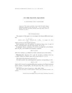 GEORGIAN MATHEMATICAL JOURNAL: Vol. 6, No. 6, 1999, [removed]ON THE PRANDTL EQUATION