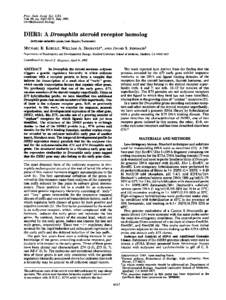 Proc. Nati. Acad. Sci. USA Vol. 89, pp[removed], July 1992 Developmental Biology DHR3: A Drosophila steroid receptor homolog (ecdysone-inducible genes/zinc fingers/hormones)