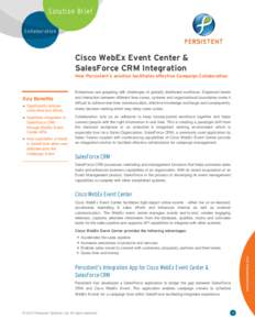 Cisco WebEx Event Center & SalesForce CRM Integration