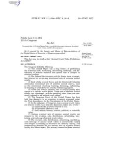 PUBLIC LAW 111–294—DEC. 9, STATPublic Law 111–294 111th Congress