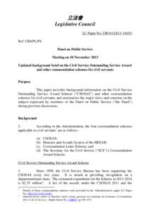 立法會 Legislative Council LC Paper No. CB[removed]Ref: CB4/PL/PS Panel on Public Service Meeting on 18 November 2013