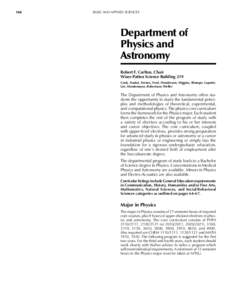 168    Physics and Astronomy	  BASIC AND APPLIED SCIENCES Department of Physics and