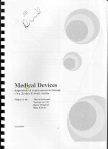    Medical Devices  Regulations & requirements in Europe, USA ,Jordan & Saudi Arabia  