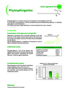Active ingredients fact sheet  Phytosphingosine H2N
