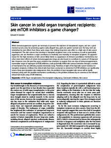 Skin cancer in solid organ transplant recipients: are mTOR inhibitors a game changer?