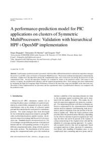 159  Scientific Programming–176 IOS Press  A performance-prediction model for PIC