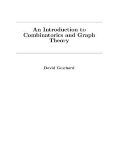 An Introduction to Combinatorics and Graph Theory David Guichard