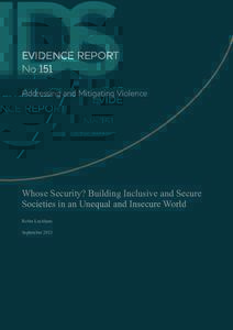 IDS EVIDENCE REPORT No 151 Addressing and Mitigating Violence
