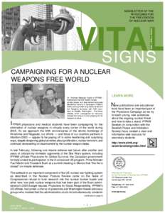 NEWSLETTER OF THE PHYSICIANS FOR THE PREVENTION OF NUCLEAR WAR  UN/DPI PHOTO
