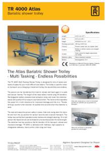 TR 4000 Atlas  Bariatric shower trolley Specifications Length