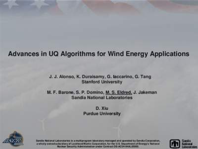 Advances in UQ Algorithms for Wind Energy Applications