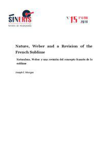 Nature, Weber and a Revision of the French Sublime Naturaleza, Weber y una revisión del concepto francés de lo