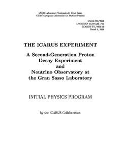 LNGS Laboratory Nazionali del Gran Sasso CERN European Laboratory for Particle Physics LNGS-P28/2001 LNGS-EXPadd.1/01 ICARUS-TMMarch 1, 2001
