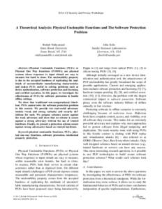 A Theoretical Analysis: Physical Unclonable Functions and the Software Protection Problem
