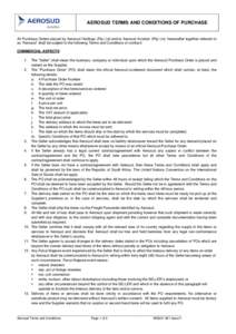 AEROSUD TERMS AND CONDITIONS OF PURCHASE