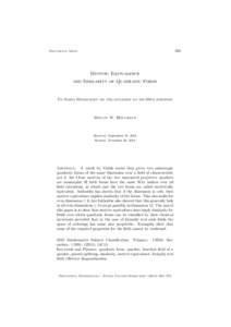 265  Documenta Math. Motivic Equivalence and Similarity of Quadratic Forms