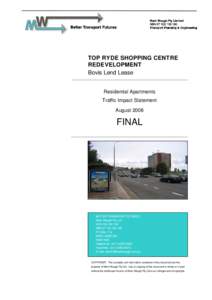 TOP RYDE SHOPPING CENTRE REDEVELOPMENT Bovis Lend Lease Residential Apartments Traffic Impact Statement August 2008