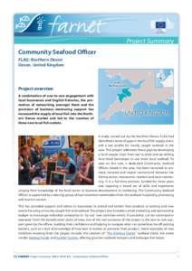 Project Summary Community Seafood Officer FLAG: Northern Devon Devon, United Kingdom