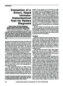 DISPATCHES  Evaluation of a Direct, Rapid Immunohistochemical Test for Rabies