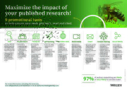 Maximize the impact of your published research! 9 promotional tools to help ensure your work gets seen, read and cited.