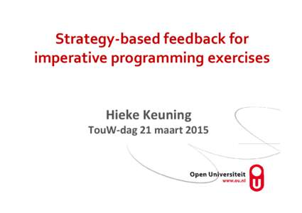 Strategy-based feedback for imperative programming exercises