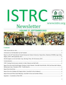 ISTRC Newsletter www.istrc.org  VOLUME 27, SEPTEMBER 2015