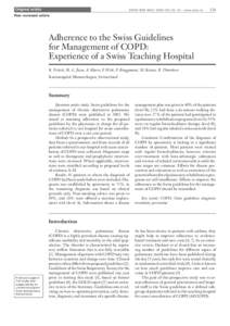 Adherence to the Swiss guidelines for management of COPD: Experience of a Swiss teaching hospital