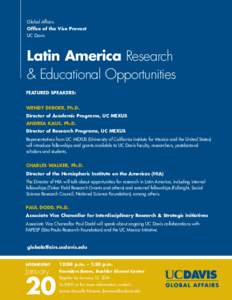 Global Affairs Office of the Vice Provost UC Davis Latin America Research & Educational Opportunities