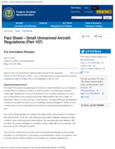 Fact Sheet – Small Unmanned Aircraft Regulations (Part 107)